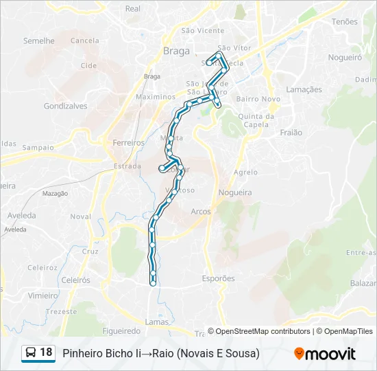 18 Bus Line Map