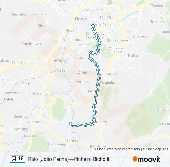 18 Bus Line Map