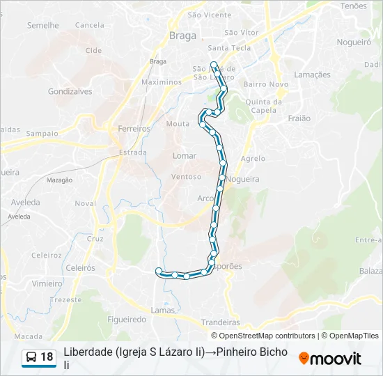 18 Bus Line Map