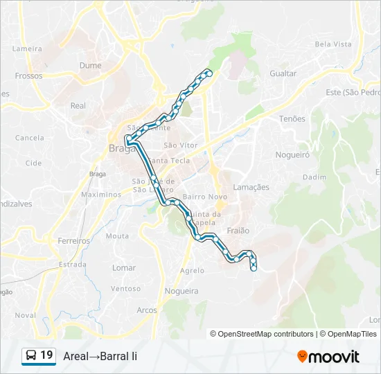 19 Bus Line Map