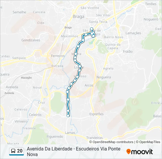 20 Bus Line Map