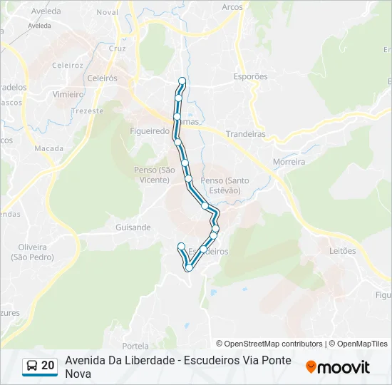 20 Bus Line Map