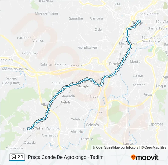 21 Bus Line Map