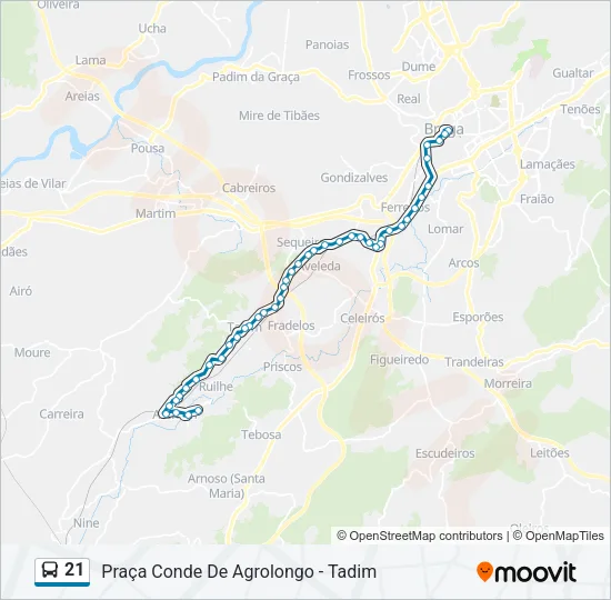 21 Bus Line Map