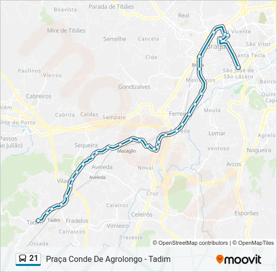 21 Bus Line Map