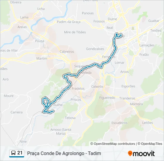 21 Bus Line Map