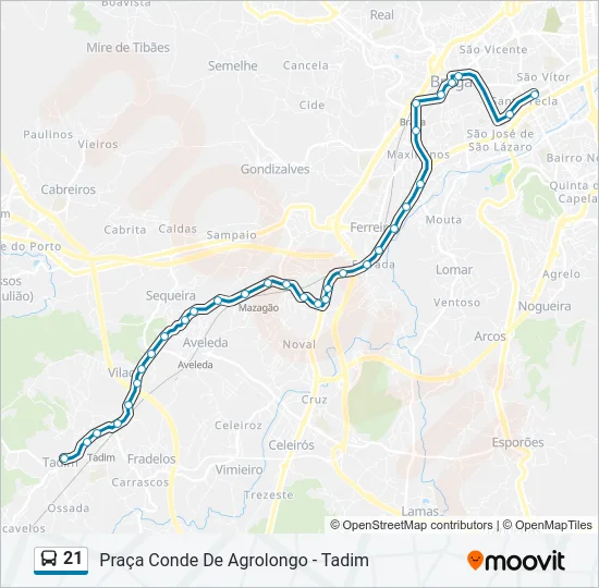 21 Bus Line Map