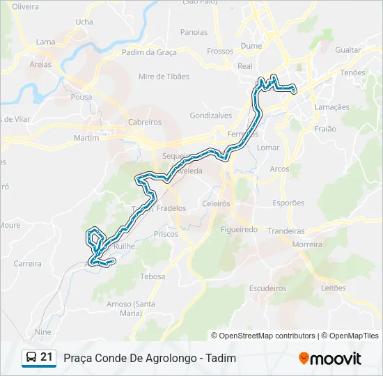 21 Bus Line Map