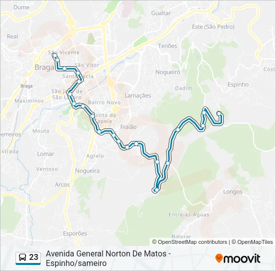 23 Bus Line Map