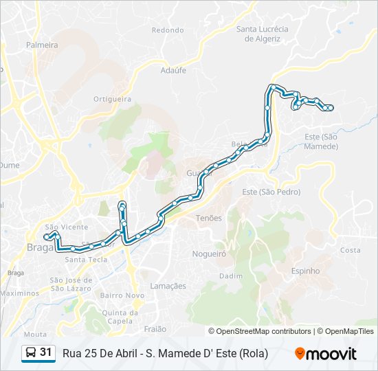 31 bus Line Map