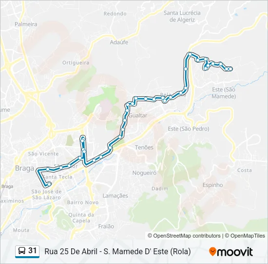 31 Bus Line Map