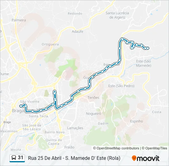 31 Bus Line Map