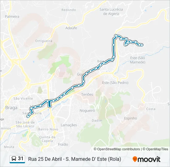 31 Bus Line Map