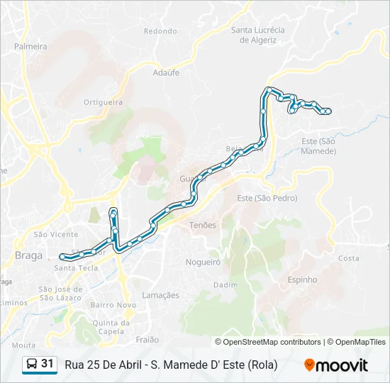31 Bus Line Map