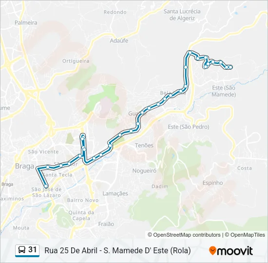 31 Bus Line Map