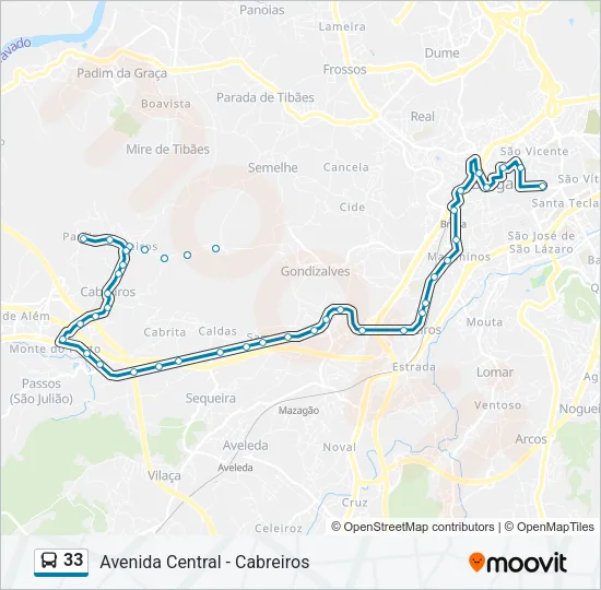 33 Bus Line Map