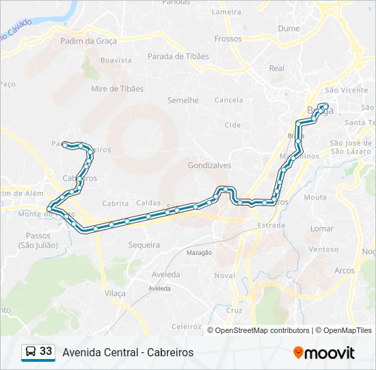 33 Bus Line Map