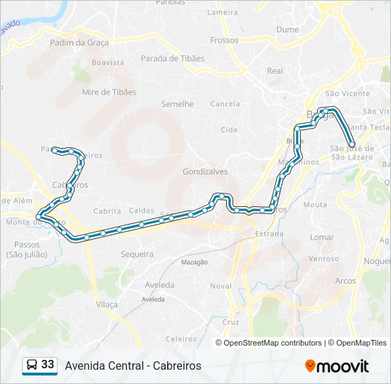 33 Bus Line Map