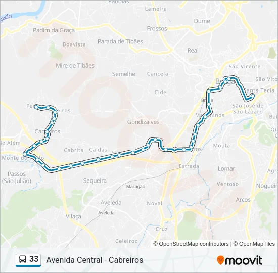 33 Bus Line Map