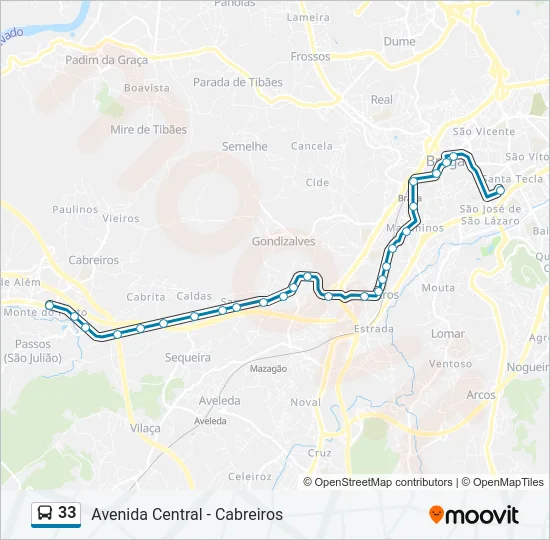 33 Bus Line Map