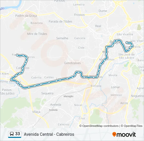 33 Bus Line Map