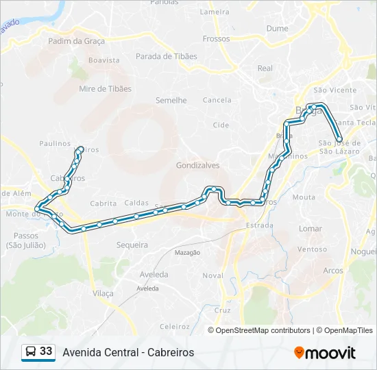 33 Bus Line Map
