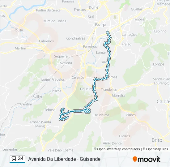 34 Bus Line Map