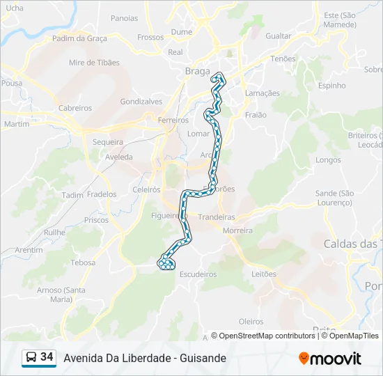 34 Bus Line Map