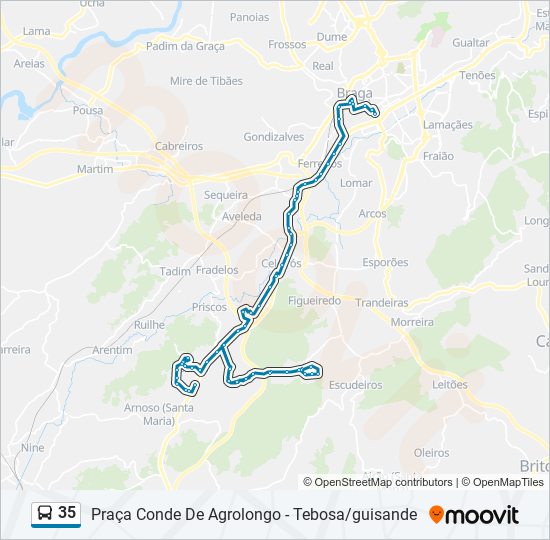 35 bus Line Map