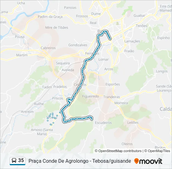 35 Bus Line Map