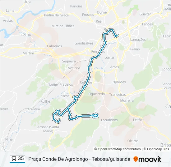 35 Bus Line Map