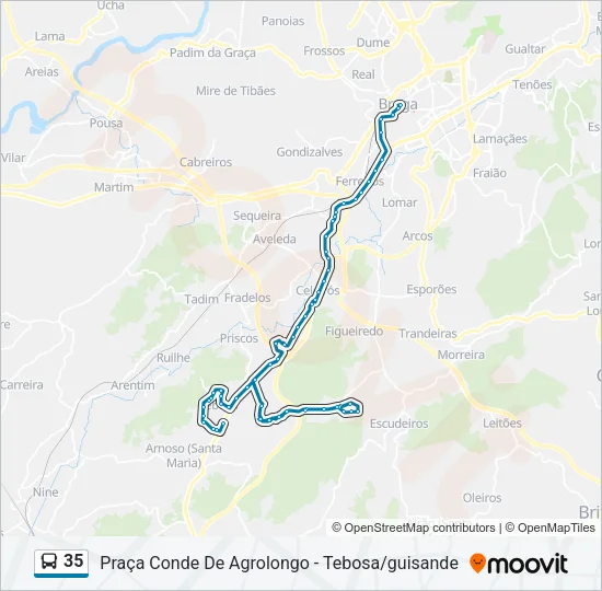 35 Bus Line Map