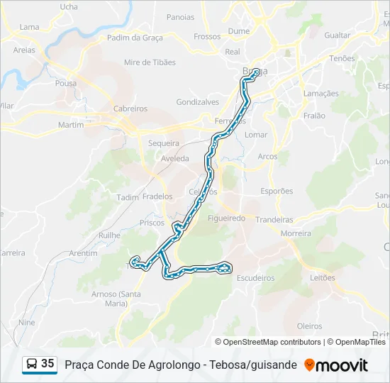 35 Bus Line Map