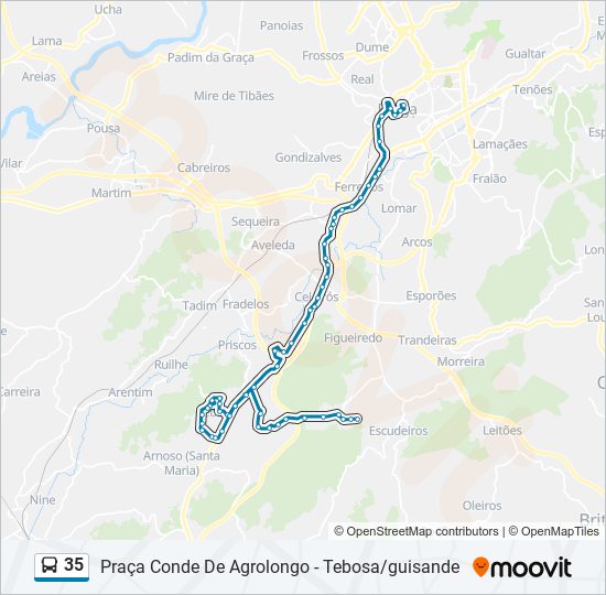 35 bus Line Map