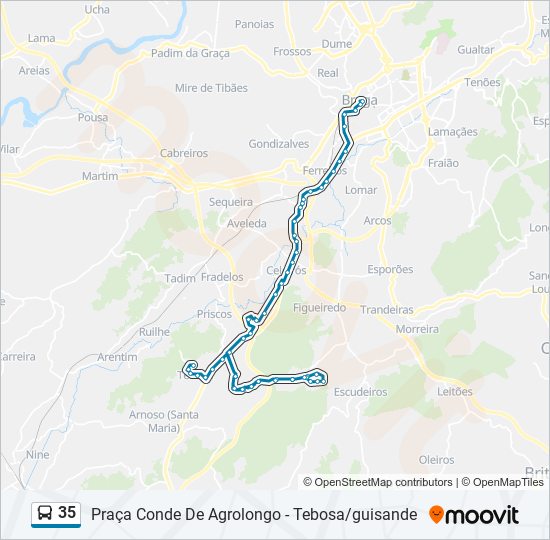 35 bus Line Map