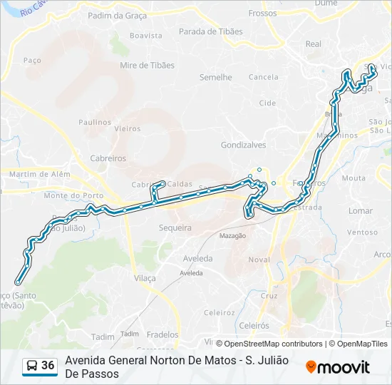 36 Bus Line Map