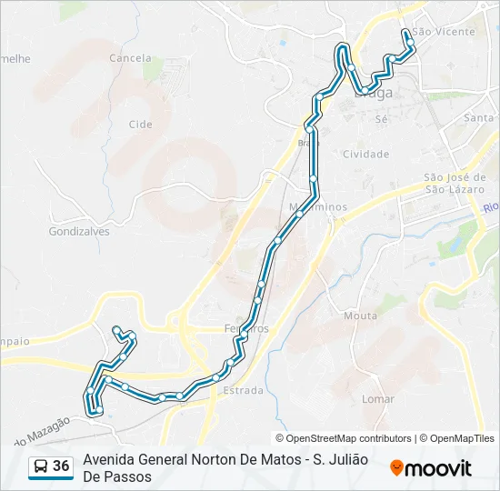 36 Bus Line Map