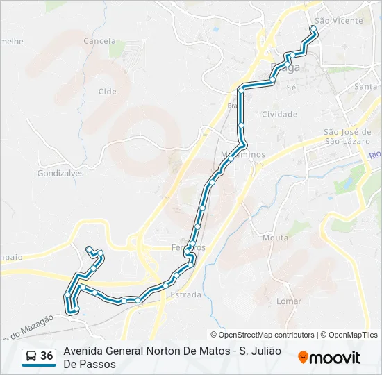 36 Bus Line Map
