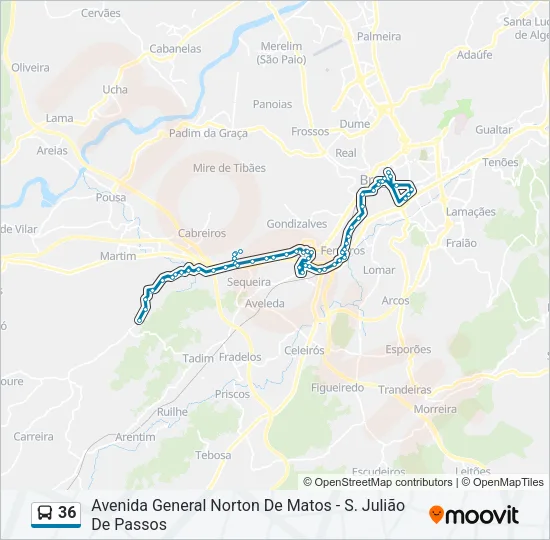 36 Bus Line Map
