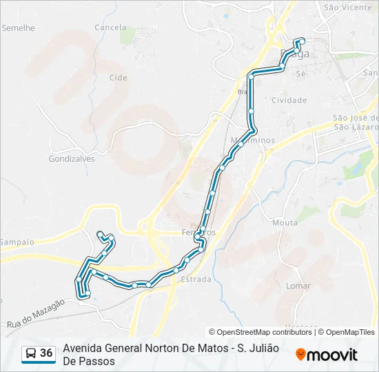 36 Bus Line Map