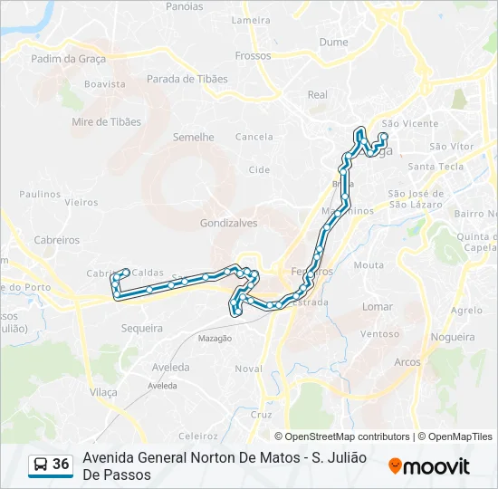 36 Bus Line Map