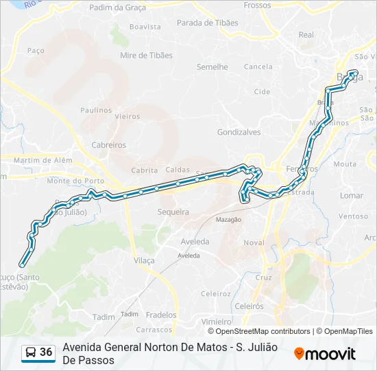 36 Bus Line Map