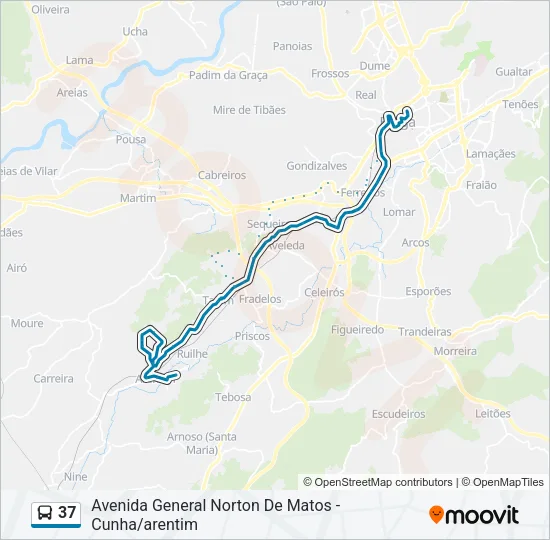 37 Bus Line Map