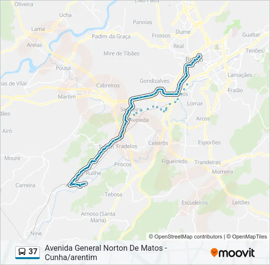 37 Bus Line Map