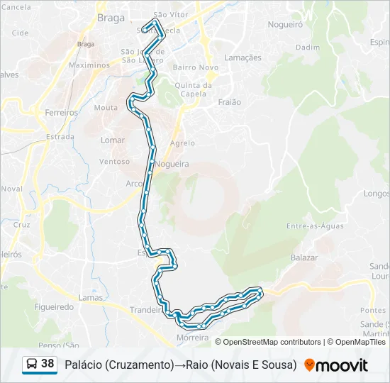 38 Bus Line Map