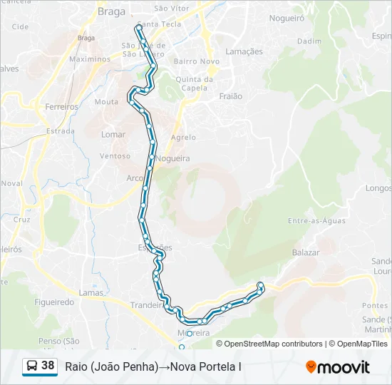 38 Bus Line Map
