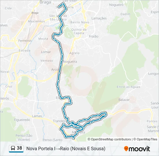 38 Bus Line Map