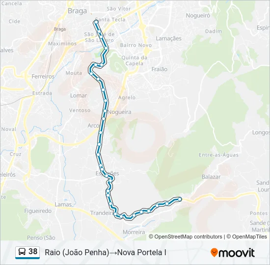 38 Bus Line Map