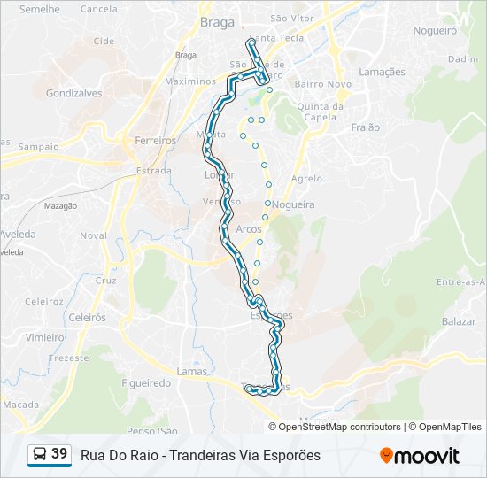 39 bus Line Map