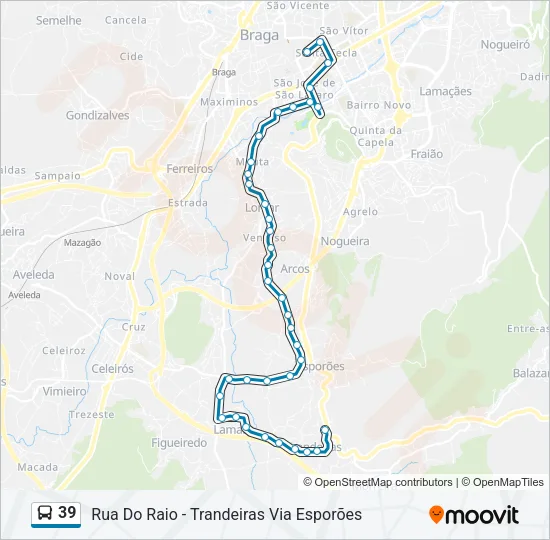 39 Bus Line Map
